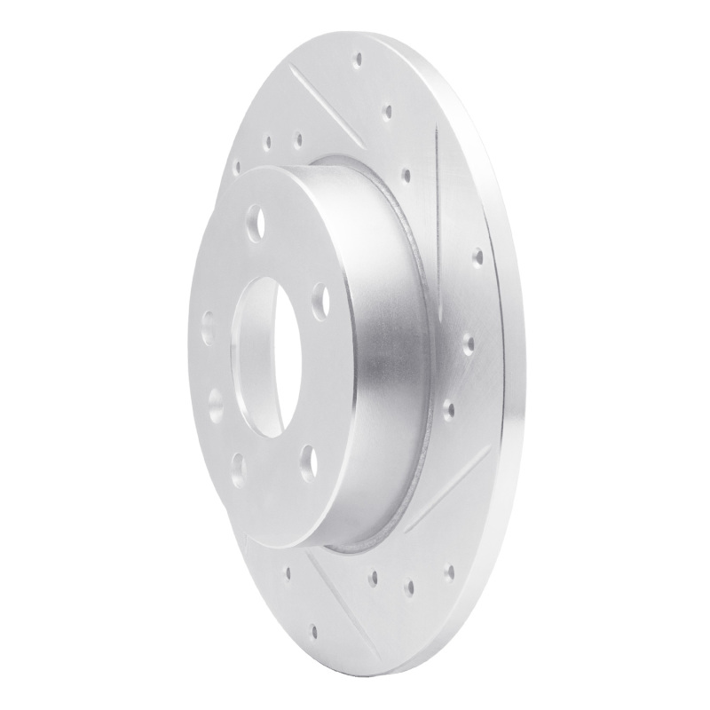 Chevrolet Zafira Brake Rotor (1) - Rear Right - R1 Concepts - Drilled & Slotted - Silver - `02-`08